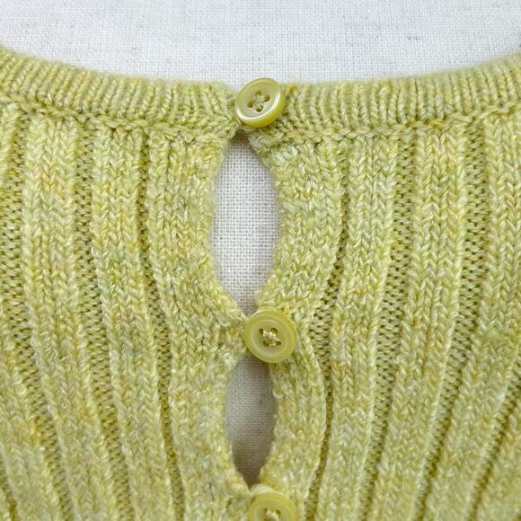 American Eagle Rib Knit Button-Front Yellow Cardigan - Picture 5 of 9